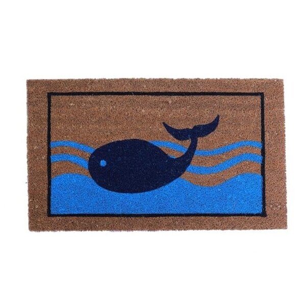 Imports Decor Inc Imports Decor 563PVC Blue Whale Coconut Husk Mat 563PVC - main
